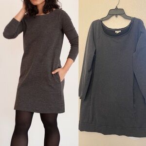 Pure J Jill gray cotton A line tunic cotton cozy winter dress size L petite
